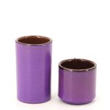 Two purple ceramic roller vases, 1970s