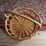 Vintage basket round Osier Large cove