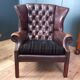 2x Chesterfield wingback armchair