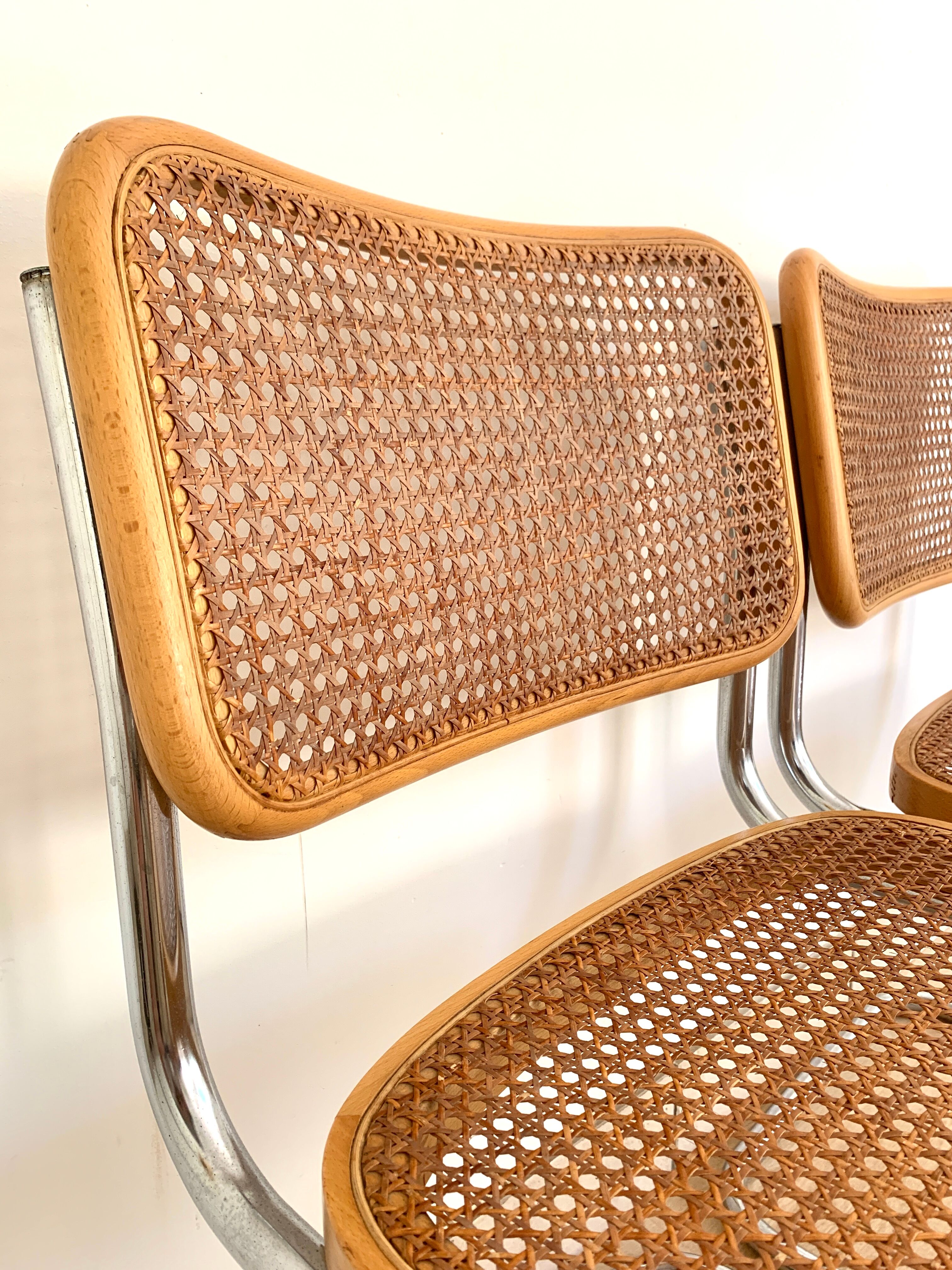 Set of 4 chairs Cesca B32 by Marcel Breuer