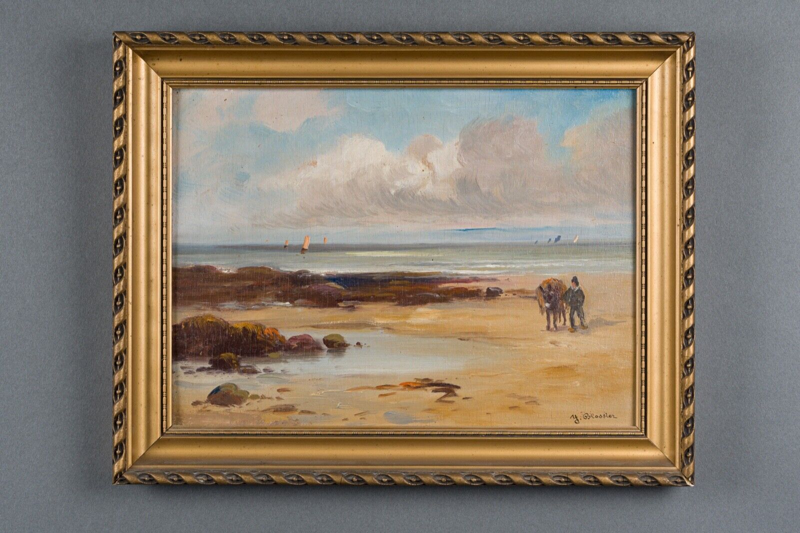 Oil on panel yvonne blossier seaside goemon xxe collector