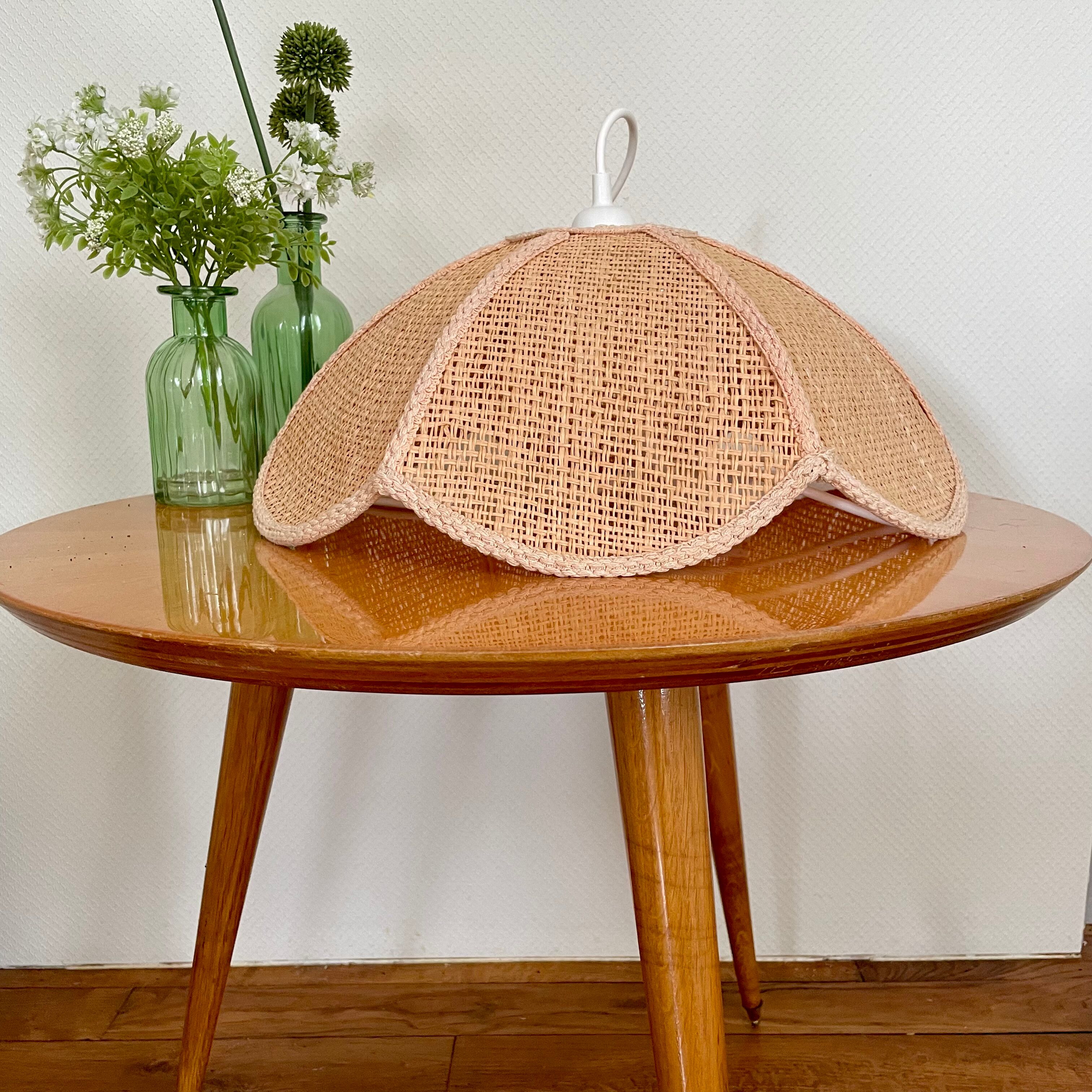 Suspension Rattan Vintage Rose Salmon