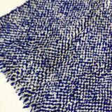 Moroccan Berber carpet Beni Ouarain ecru speckled blue majorelle 145x118cm