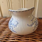 Art deco, broc pitcher iron earth bouquets creil montereau