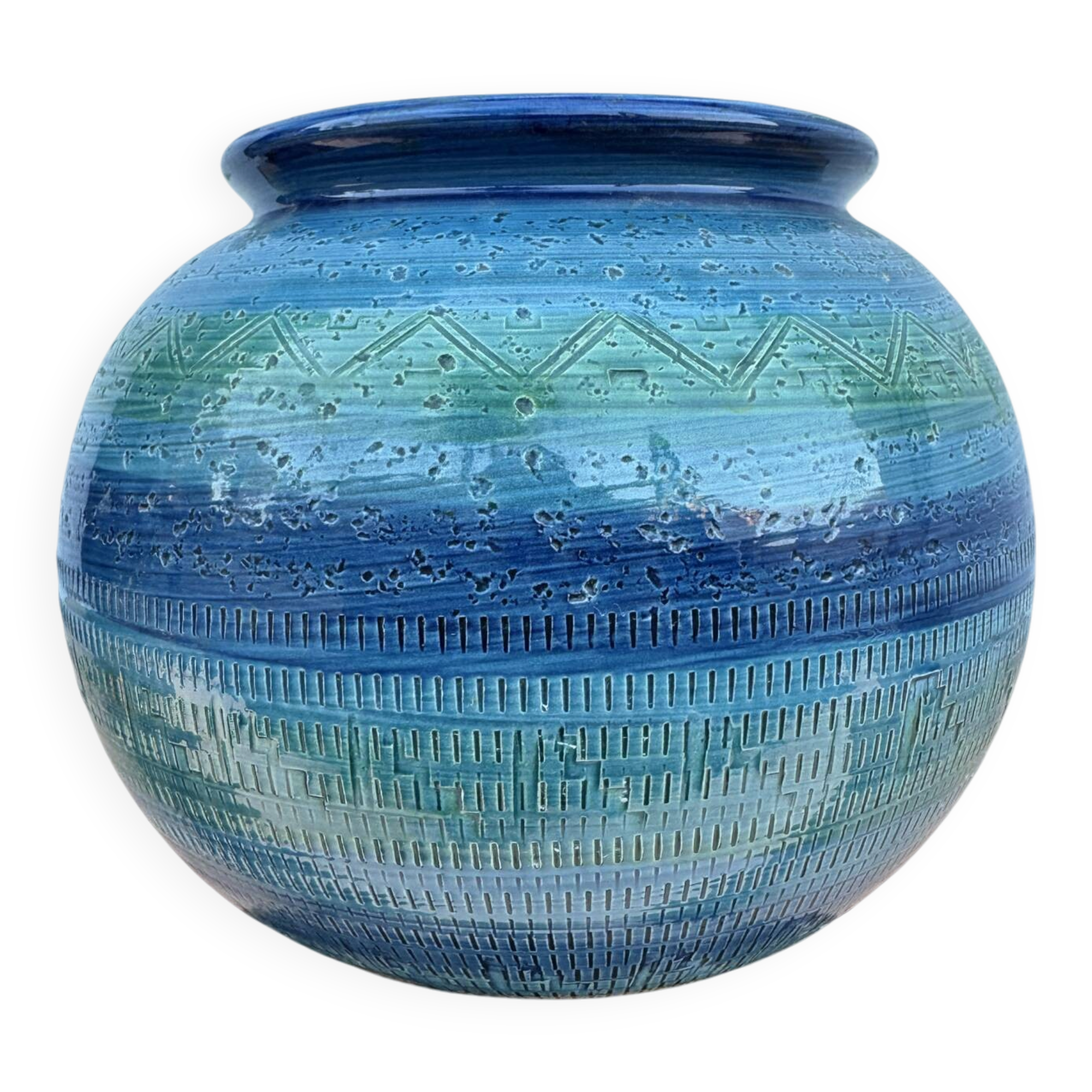Ceramic cache pot Bitossi Aldo Londi 1960s