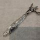 Silver-plated metal leg of lamb handle in art nouveau style