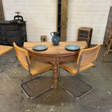 Half-moon folding table in walnut