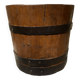 Wood and metal barrel planter