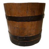 Wood and metal barrel planter