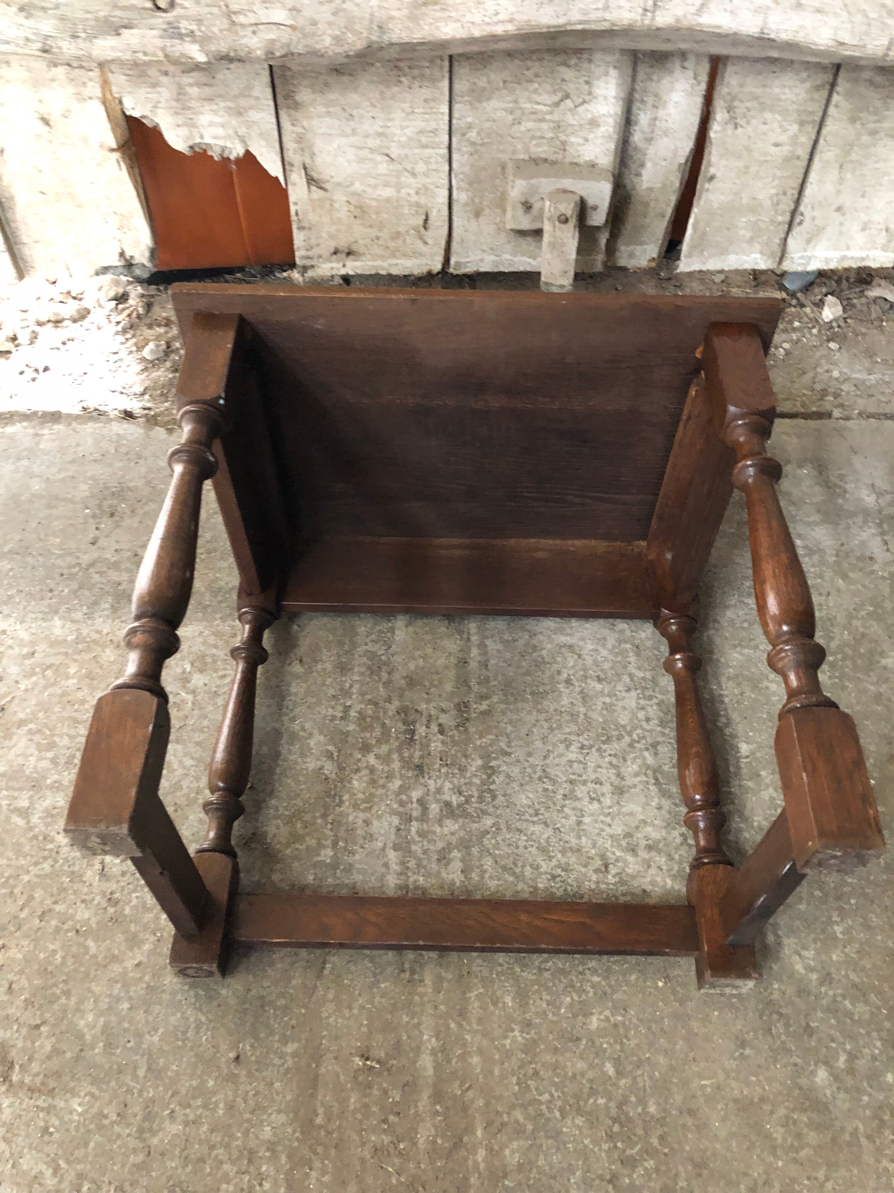 Old Coffee Table End Of Sofa Wood Turned Feet Vintage
