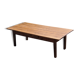 Table basse de ferme XIXième siècle plateau merisier piètement chêne 1 tiroir pieds fuseaux