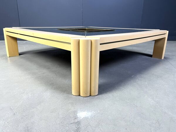 Table basse vintage en laque par Alain Delon pour Maison Jansen, années 1970