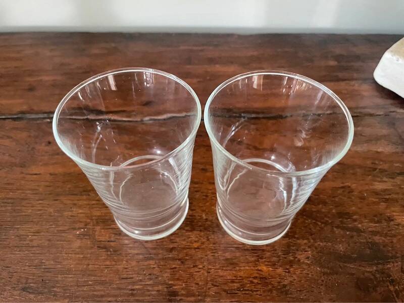 set of 2 old glasses