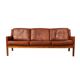 Kai Lyngfeldt Larsen rosewood and leather 3 seater sofa