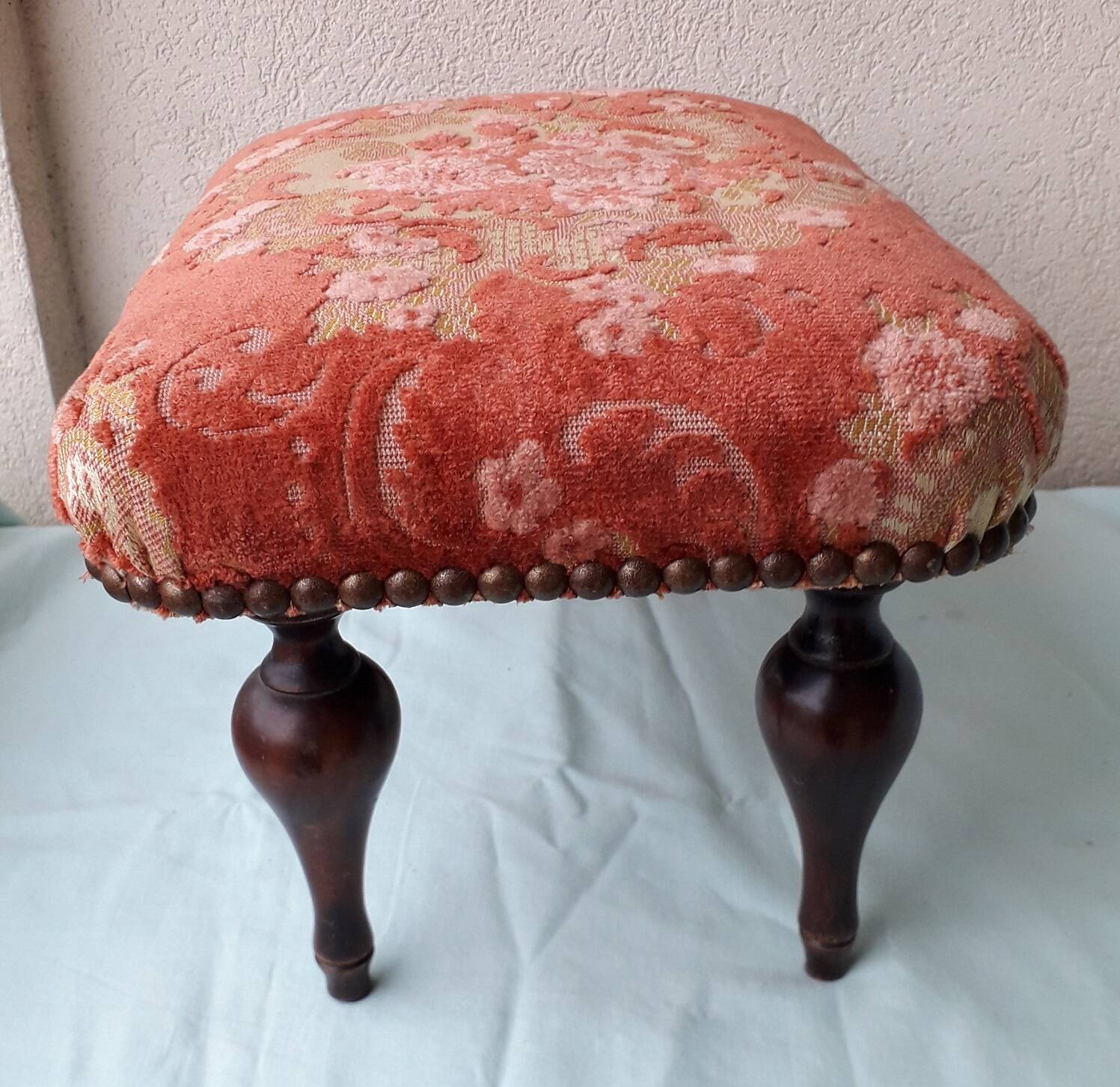 Wooden and fabric footrest