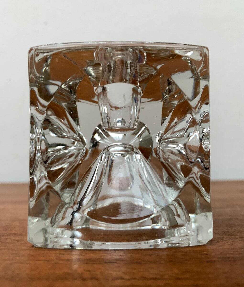 German glass cube ice candle holder by Peill & Putzler, 1970s.