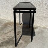 Pierre Vandel metal console with glass top