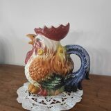 Barbotine Rooster pitcher carafe