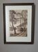 Framed lithograph of a countryside decoration