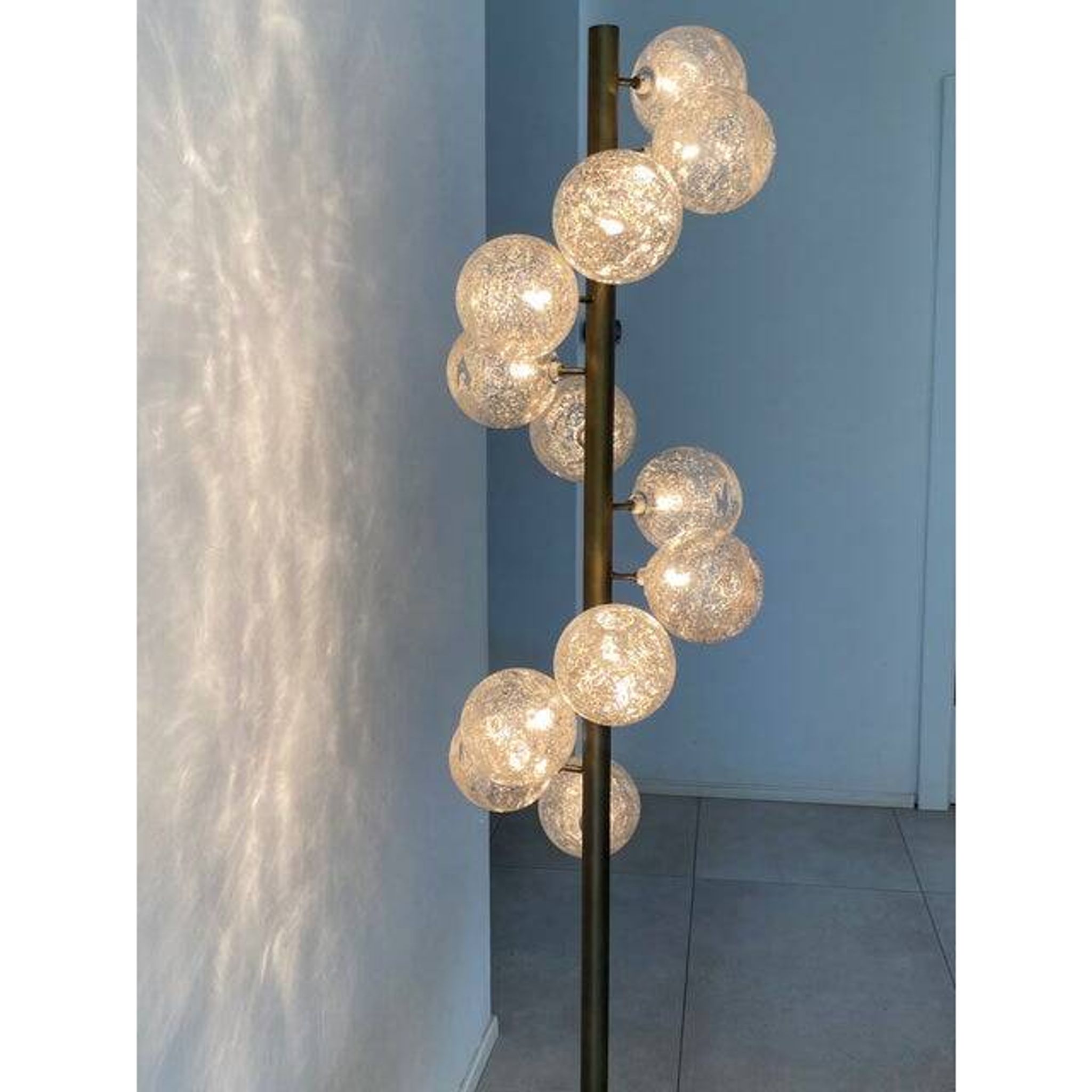 Contemporary Spheres With Gold Murano Glass Burnished Floor Lamp