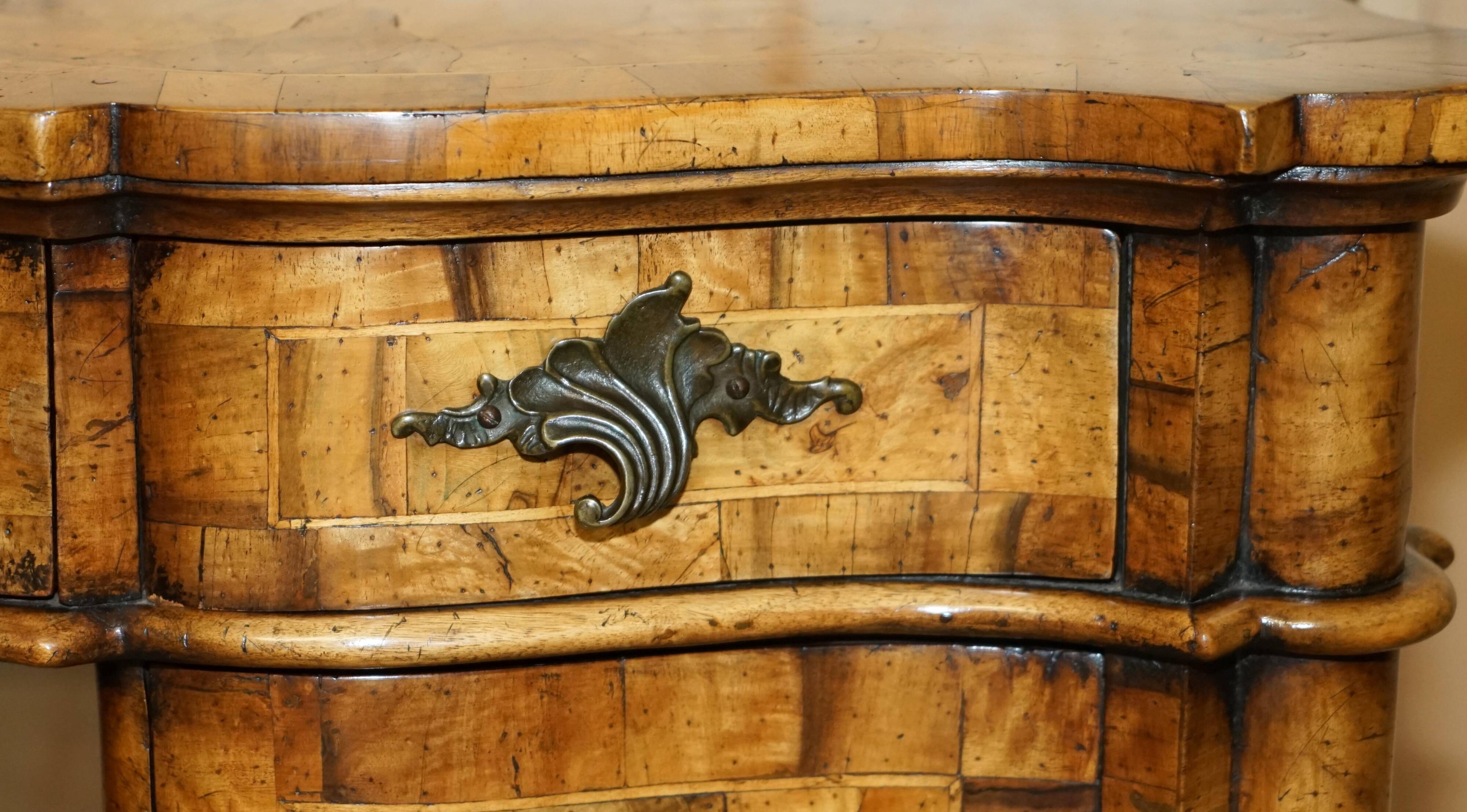 Antique Italian writing desk in olive wood circa 1860