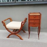 Massive walnut curule seat