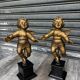 Pair of gilded cherubs on a Napoléon III base.