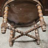 Round coffee table and 2 tripod stools