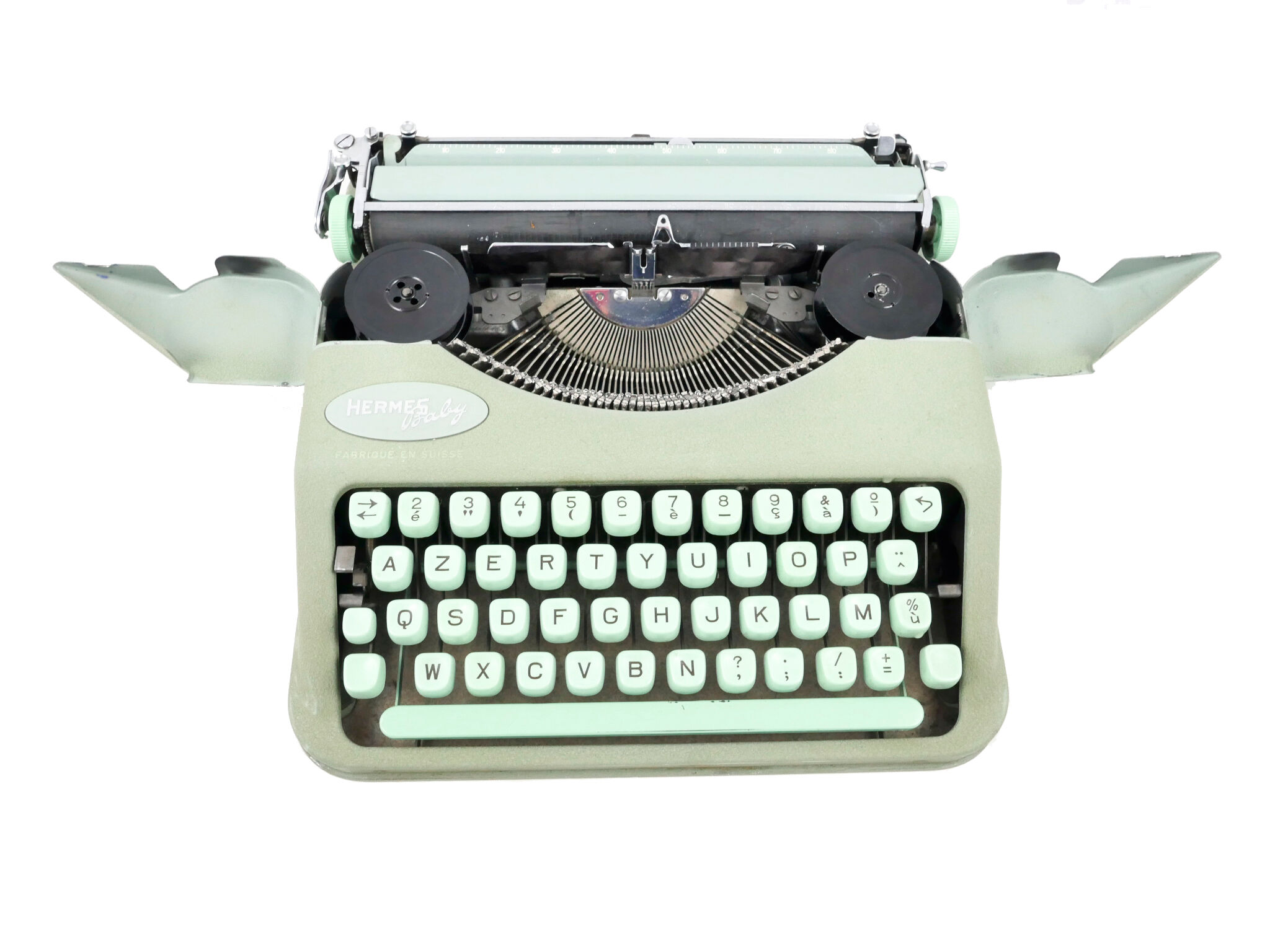 Hermes Baby green lime typewritter revised new ribbon