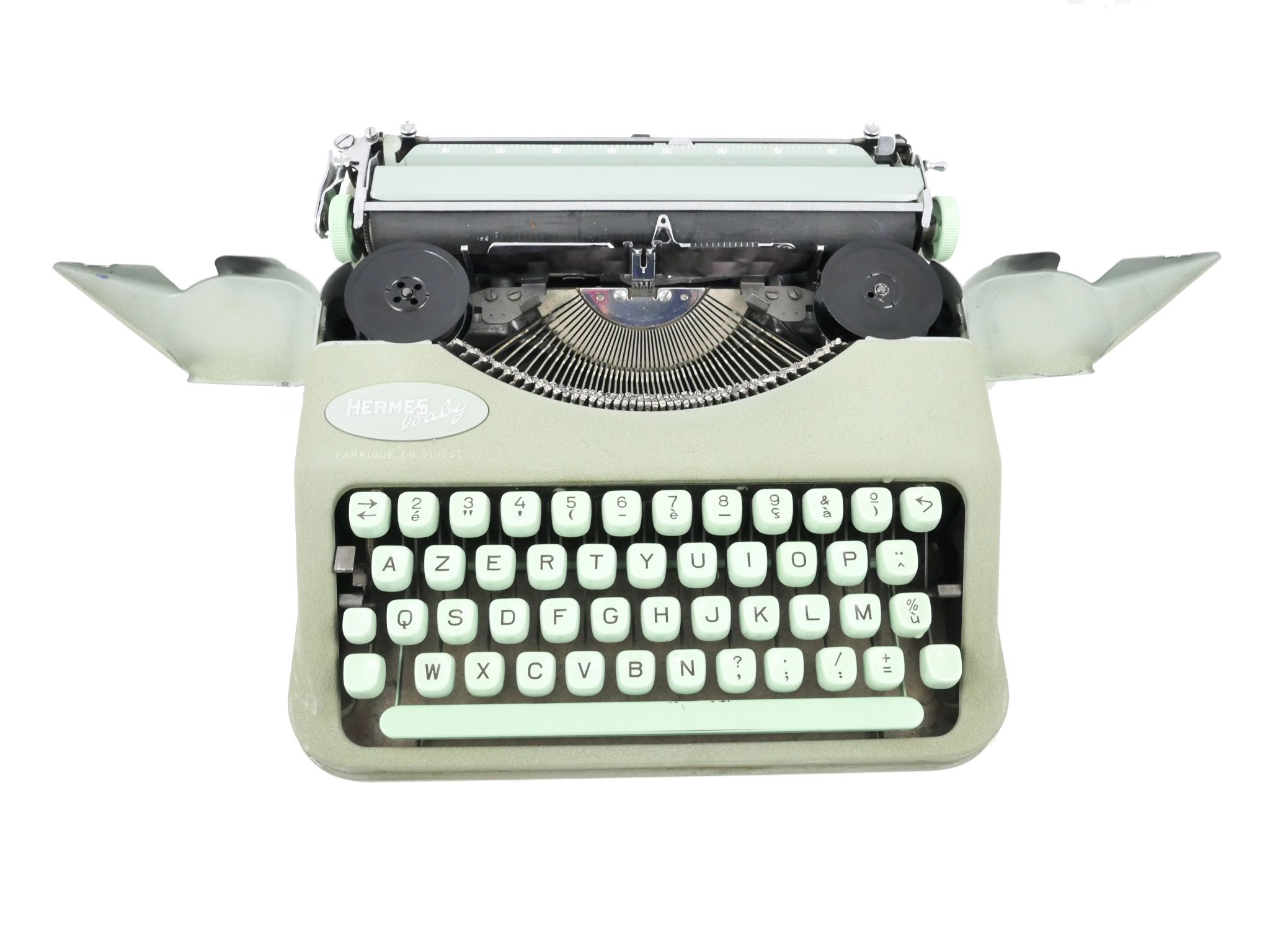 Hermes Baby green lime typewritter revised new ribbon