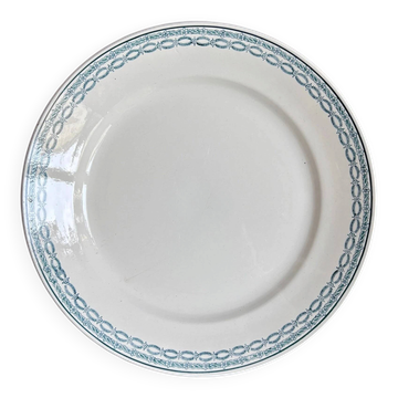 Round flat dish St Amand in blue ironstone