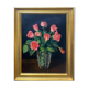 HST table "Bouquet of roses in its glass vase" with frame