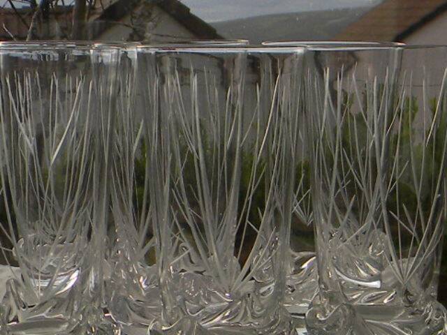 Lot de 6 verres à orangeade en cristal de daum france. modèle sorcy gravé.