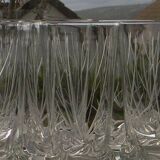 Lot de 6 verres à orangeade en cristal de daum france. modèle sorcy gravé.