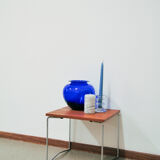 Vintage small teak table metal frame