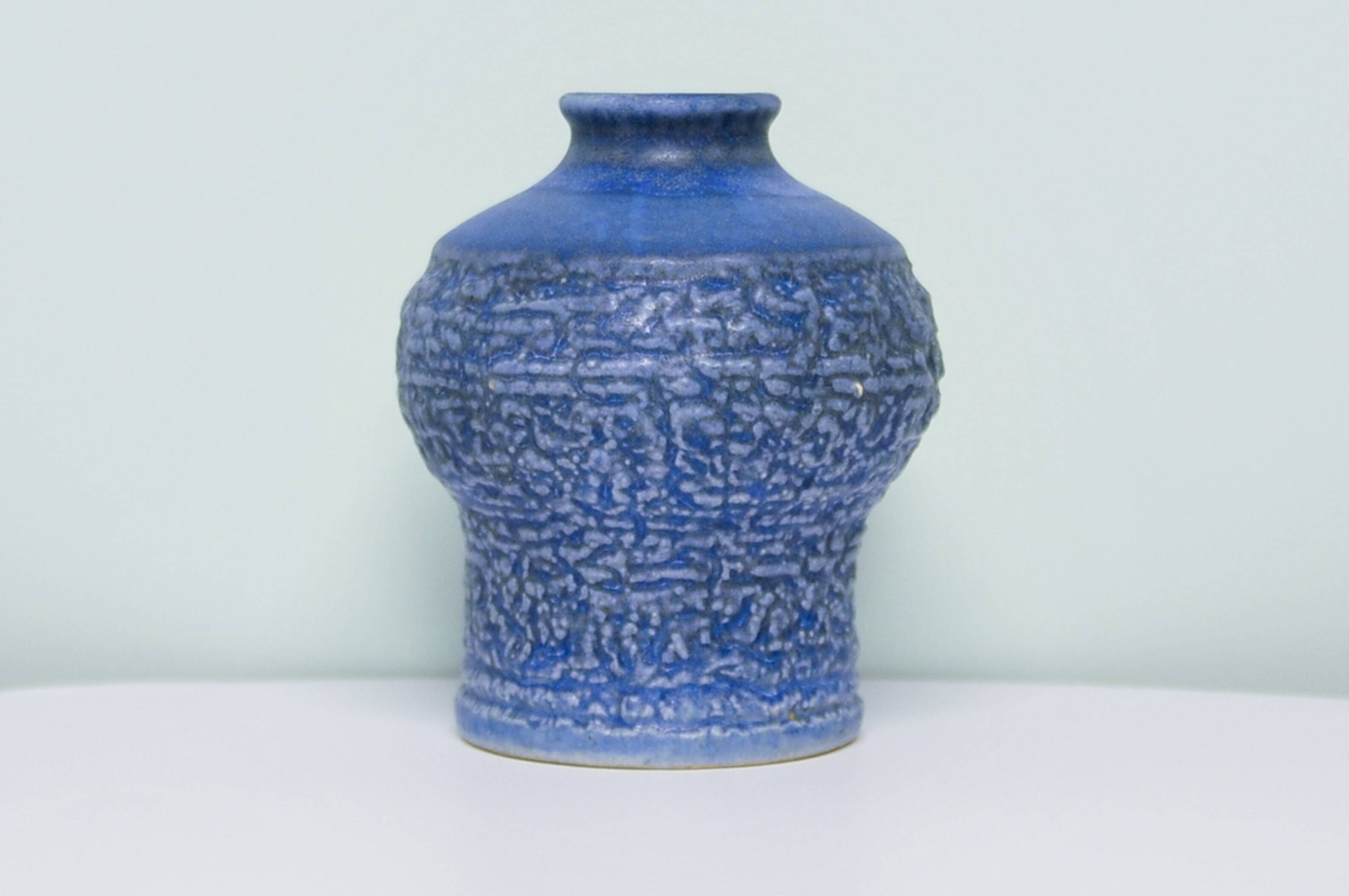 Vintage blue ceramic vase