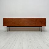 1960s Large Vintage Minimalistic Teak Sideboard with Metal Legs