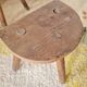 Pair of vintage brutalist tripod stools - folk art