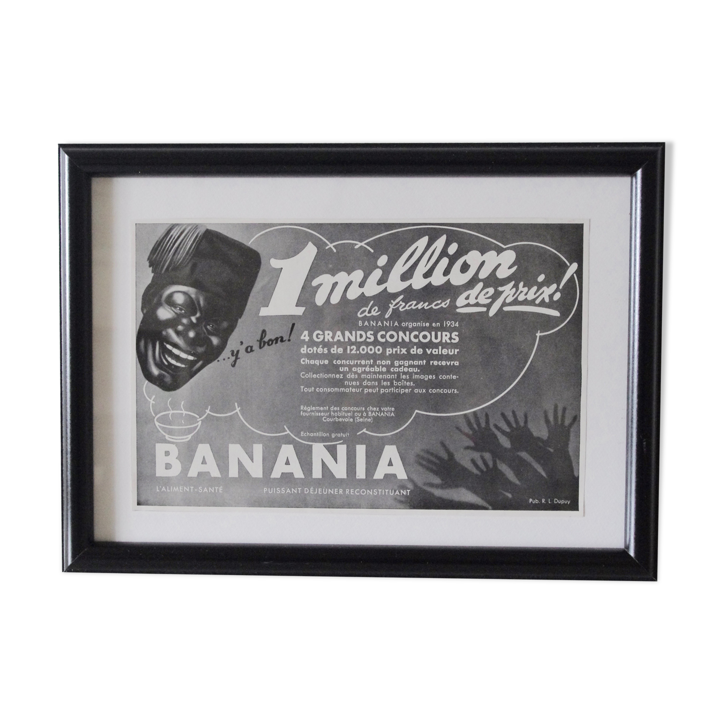 Advertising "Banania" magazine Illustration 30 framed years