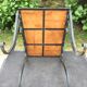 Vintage ceramic coffee table by Guy Trévoux with wrought iron base.
