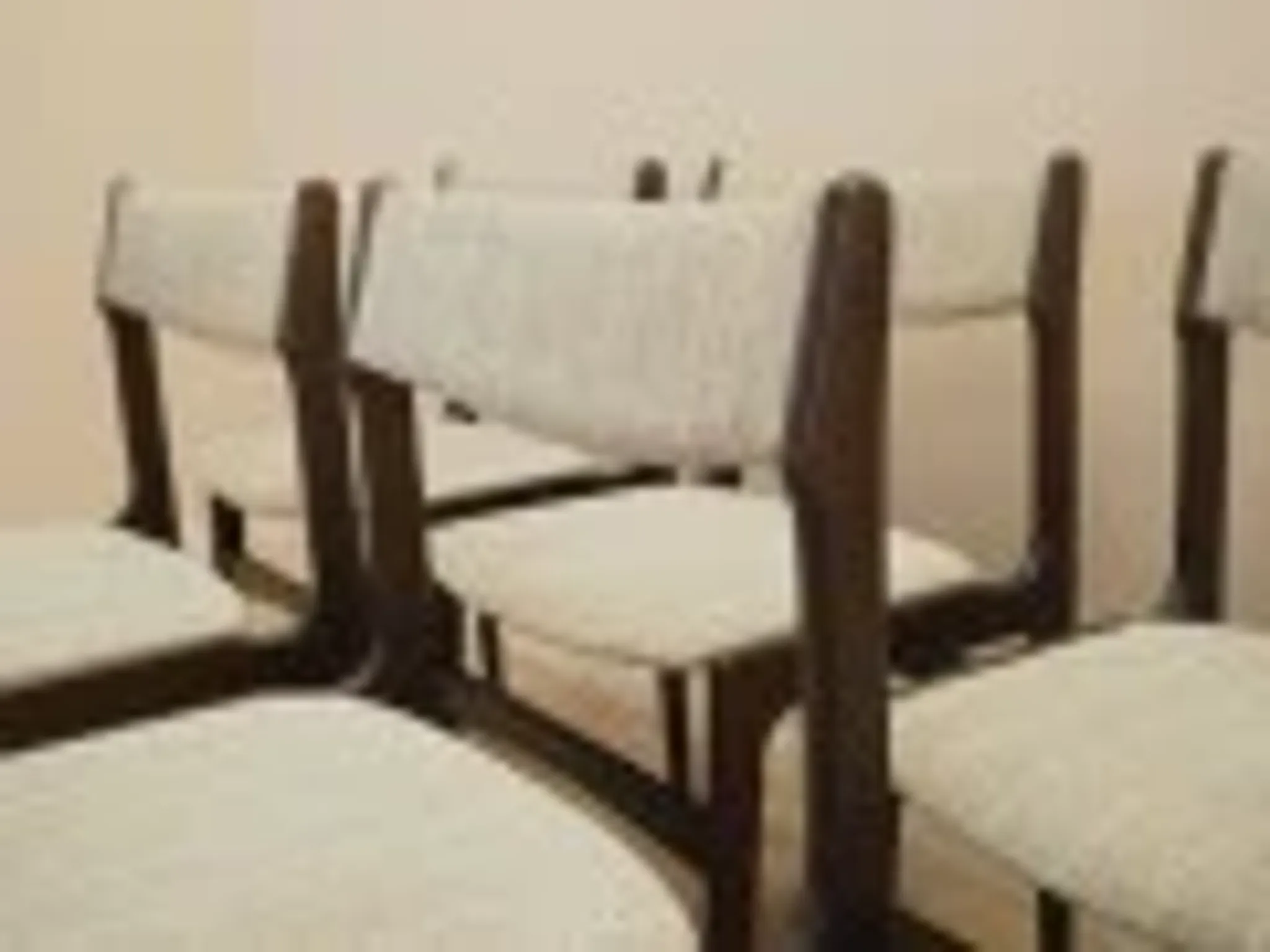 Set of six Danish dining chairs in oak veneer with original upholstery, 1960s