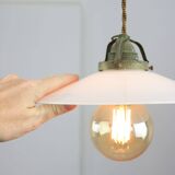 Mid-Century Italian Ceramic and Brass Pendant Lamp