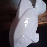 Lejan - poisson art deco en mouvement faïence craquelée rosé