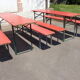 Set de 2 ensembles de tables de brasserie/bancs