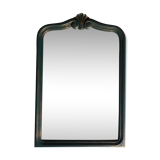 Mirror carved wooden frame and bevelled ice shell decoration 72 cm x 49 cm