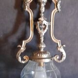 Art deco ceiling light in silvered bronze