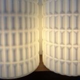 Vintage modernist teak and opaline wall lamp, Netherlands 1960s