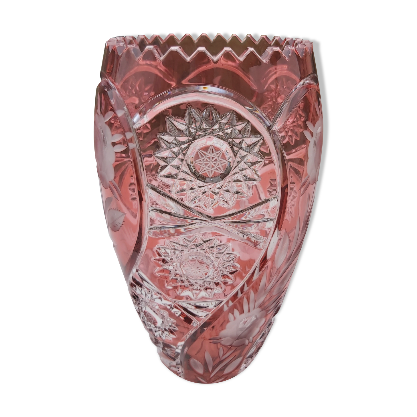 Bohemian crystal vase height 28.5 cm