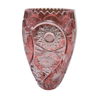 Vase en cristal de bohème hauteur 28.5 cm