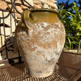 Ancient terracotta pottery jar